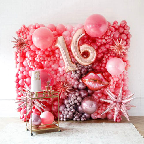 Birthday Balloon Wall Raspberry