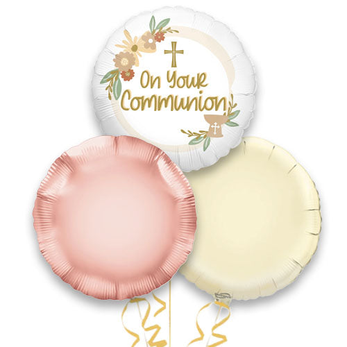 On Your Communion White Foil Balloons Gift Set